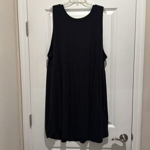 Maurices 24/7 Women's Plus Size 4X Tank Dress Solid Black Sleeveless Rayon Blend